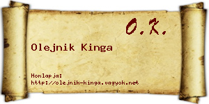 Olejnik Kinga névjegykártya